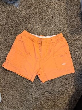 AFTCO Neon Orange Cargo Shorts with Pocket Logo